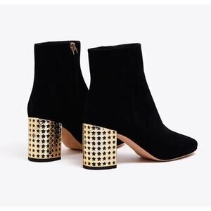 NEW Tory Burch Olympia Black Suede Ankle Boots Star Heel Booties 8.5